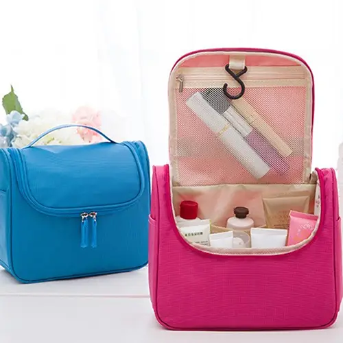 Best Sale Bright Color Travel Organizer Toiletry Makeup Bag With Brush Compartment 